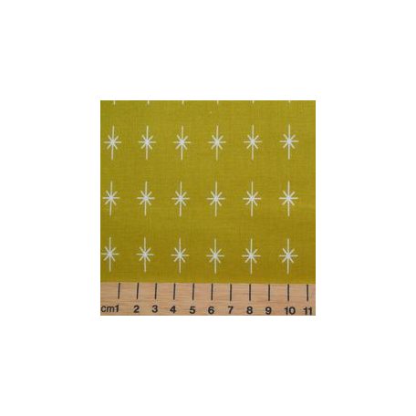 Cotton + Steel - 0005002 - Mustárszín, csillagok