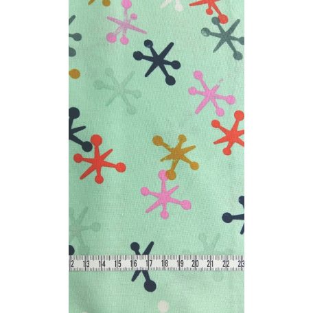 Cotton + Steel - 0011002 - Menta, csillagok