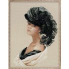 Riolis Kalapos hölgy -100/027  Premium keresztszemes készlet - 30 x 40 cm