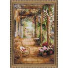 Riolis Titkos kert - 100/043 Premium keresztszemes készlet - 40 x 60 cm