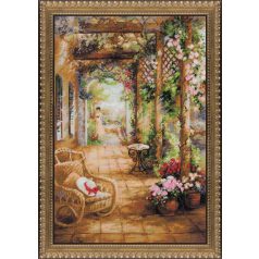   Riolis Titkos kert - 100/043 Premium keresztszemes készlet - 40 x 60 cm