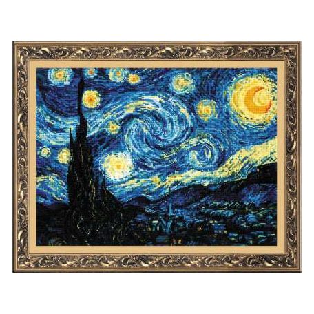 Riolis 1088 - Csillagos éj keresztszemes készlet - 40 x 30 cm