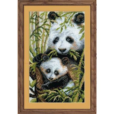 Riolis 1159- Pandák  keresztszemes készlet - 22 x 38 cm