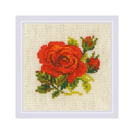 Riolis keresztszemes készlet - Piros rózsa - 1843
