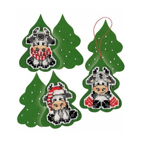 Riolis keresztszemes készlet - Három karácsonyi boci - 1885AC