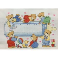   Vervaco retro  keresztszemes készlet - 6 mackó és a cumisüveg - 70649