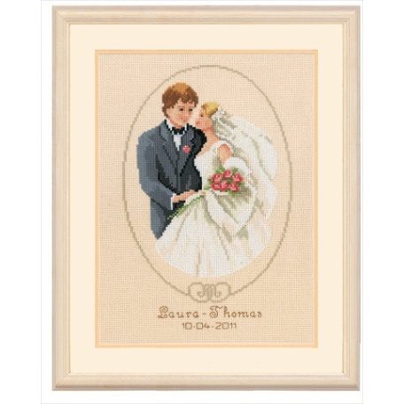Klasszikus esküvői kép - Vervaco keresztszemes készlet - 2002/76028