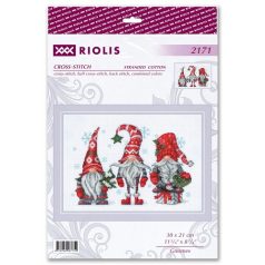 Riolis keresztszemes készlet - Karácsonyi manók - 2171