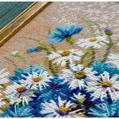   Riolis félkeresztszemes készlet - Búzavirág és százszorszép vázában - 2249