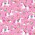 Makower pamutvászon -Anyagvarázs -2275 unikornisok rózsaszín alapon