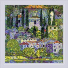   Riolis félkeresztszemes készlet - Klimt: Tájkép ciprusfákkal