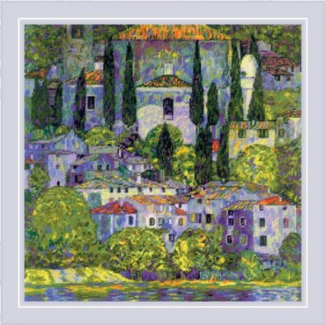 Riolis félkeresztszemes készlet - Klimt: Tájkép ciprusfákkal