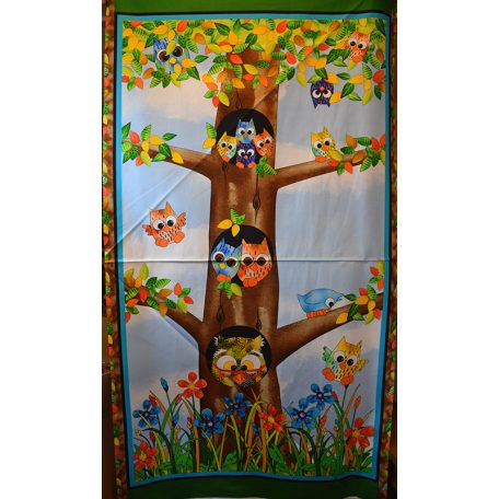Őszi fa és baglyok - panel OWL IN THE FAMILY 24121-X