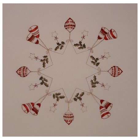 Rico előnyomott terítő készlet - Harangok és magyal ág - 25903.00.67