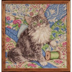 Design Works xszemes készlet - 2843DW - Cat on Quilt