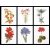 Thea Gouverneur 3082 - Virágok a kertből válogatás II. - 6 darab keresztszemes