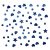 Mini gombok - Apró figurák - csillag, szív, kör - kék - Dress It Up 3248
