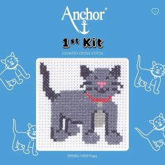   Anchor 1st Kit keresztszemes készlet gyerekeknek - Szürke cica - 10009