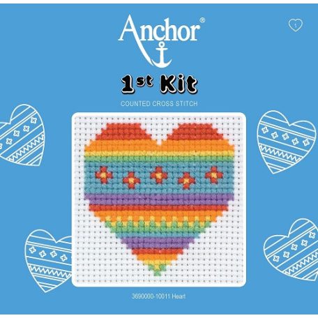 Anchor 1st Kit keresztszemes készlet gyerekeknek - Szív - 3690000-10011