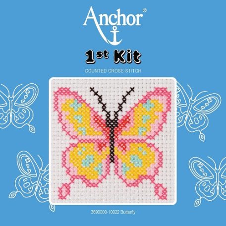 Anchor 1st Kit keresztszemes készlet gyerekeknek - Pillangó - 3690000-10022