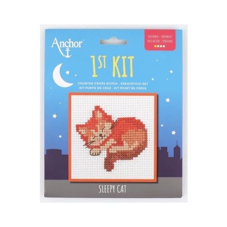 Anchor 1st Kit keresztszemes készlet gyerekeknek - Alvó cica - 10035