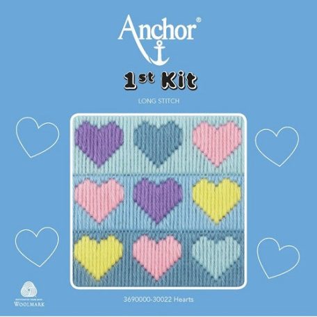 Anchor 1st Kit hosszúöltéses készlet gyerekeknek - Szívek - 30022