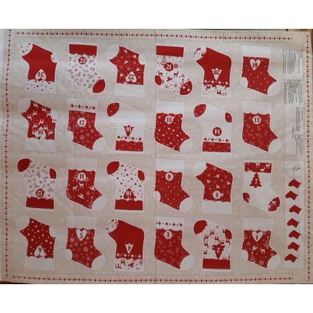 Stof adventi panel - Skandináv zoknik - 4495-010