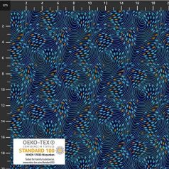 Stof Basic pamutvászon – kék sejtminta - 4514-036