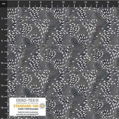   Stof Basic pamutvászon – fekete-fehér sejtminta - 4514-042