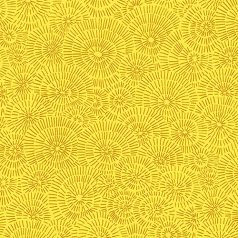   Stof Fabrics pamutvászon - Sárga - körmintával - utolsó darab 52x112 cm