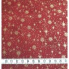 Stof We Love Christmas pamutvászon - Bordó alapon csillagok
