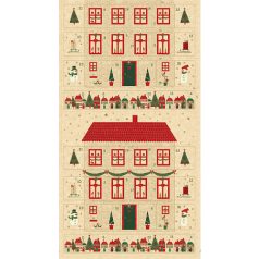 Stof adventi panel - Karácsonyi ház - 4595-293