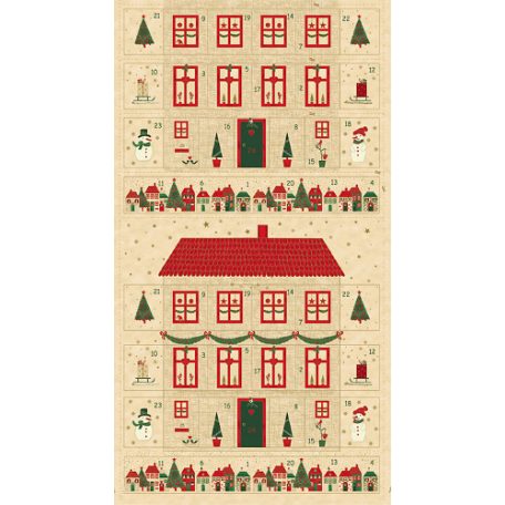 Stof adventi panel - Karácsonyi ház - 4595-293