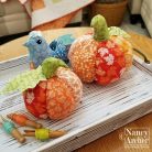 Pamutvászon - Pumpkin Spice by Nancy Archer - Sütőtök panel madárral