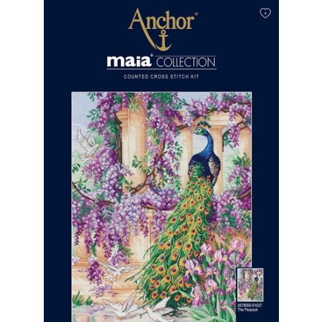 Anchor Maia Collection - Páva keresztszemes készlet - 01027