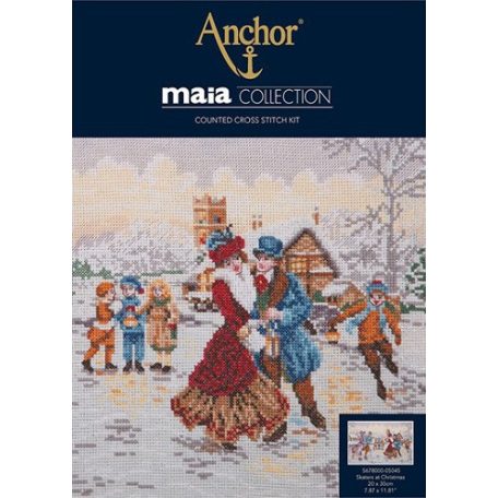 Anchor Maia Collection - Karácsonyi korcsolyázók keresztszemes készlet - 05045