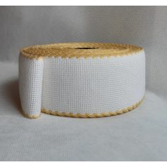  Zweigart fehér, aida szalag sárga széllel - 5,5 cm széles - 7000/12 - 1 m