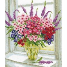   Vervaco keresztszemes készlet - Virágok az ablakban - 70323