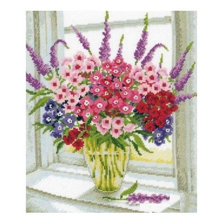 Vervaco keresztszemes készlet - Virágok az ablakban - 70323