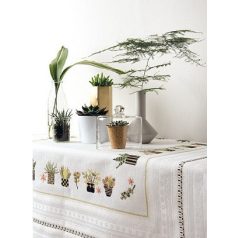   Rico keresztszemes terítő készlet - Kaktuszok cserépben 80048.52.21