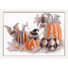   Aine keresztszemes készlet - Sötőtökös denevér party - A1031