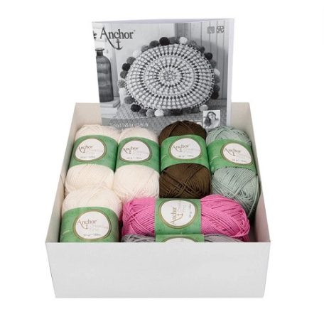 Anchor horgoló készlet - Mandala párna szürkészöld színekben - 09062