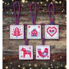 Anchor keresztszemes készlet - Karácsonyi díszek pirosban - AKE0016-00001