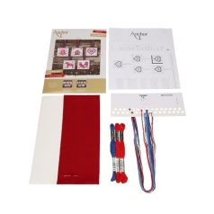   Anchor keresztszemes készlet - Karácsonyi díszek pirosban - AKE0016-00001