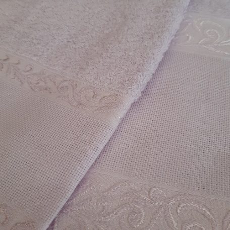 Graziano törölköző szett hímezhető aida betéttel - világos lila - BA2535