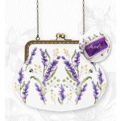   Lucas keresztszemes készlet - Levendulás táska lila béléssel - BAG026
