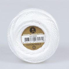   Madame Tricote Paris - 8-as perlé horgoló-, hímző fonal - fehér - 0000 - 1/3