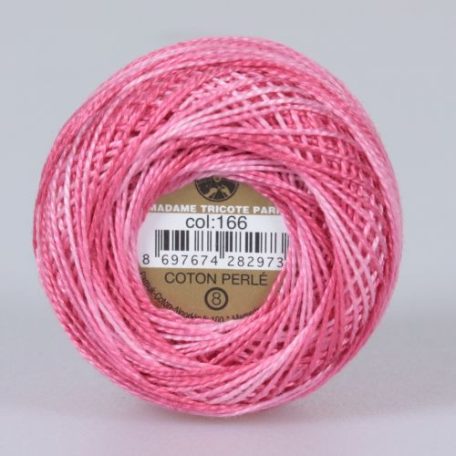 Madame Tricote Paris - 8-as perlé horgoló-, hímző fonal - cirmos rózsaszín - 0166 - 15/7