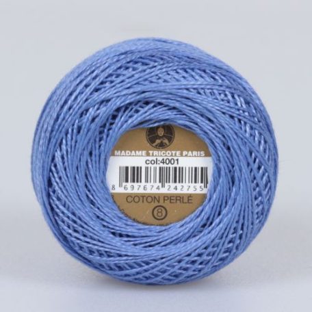 Madame Tricote Paris - 8-as perlé horgoló-, hímző fonal - kék - 4001 - 7/6