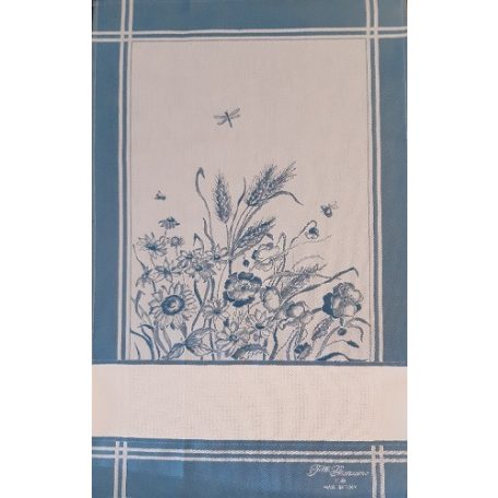 Hímezhető konyharuha - CU4255 - Nyári mező, kék